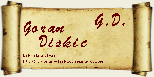 Goran Diskić vizit kartica